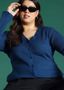 Blue Knit Cardigan