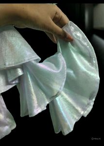 Ruffle Sleeve Iridescent Top