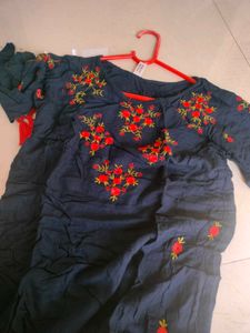 Blue Red Long Gown
