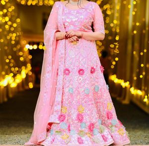 Pink Floral Embellished Lehenga