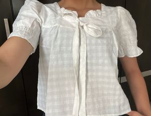 White Puff Sleeve Top