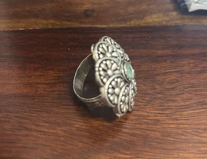 Silver Tone Floral Ring