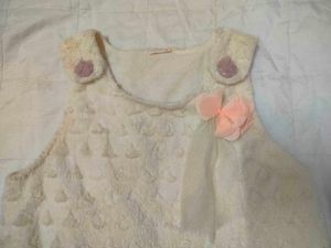 Cream Lace Dress with Flower Detail