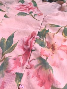 Floral Print Button-Up Blouse