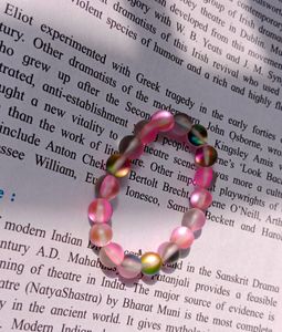 Pink Iridescent Beaded Bracelet