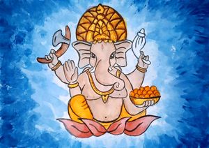 Blessings of Ganesha – Colorful Painting