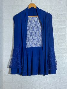 Classi Plus Contrast Lace Open Front