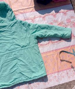 Women’s Mint Green Winter Jacket | Fur Hood