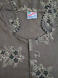 Floral Print cotton nighty with collar