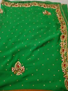 Saree Fully Worked With Blouse