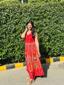 Red Printed Maxi Dress