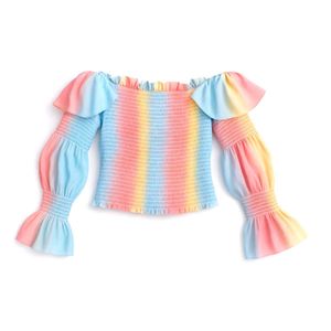 Rainbow Off-Shoulder Top