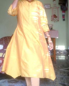 Yellow Embroidered Kurta