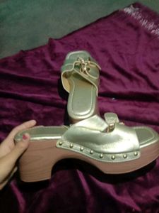 Gold Buckle Platform Sandals