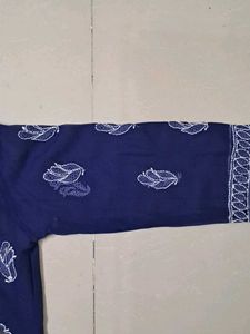 Elegant Navy Blue Chikankari Kurti