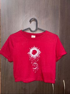 Graphic Maroon Crop Top