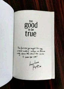 TOO GOOD TO BE TRUE NOVEL