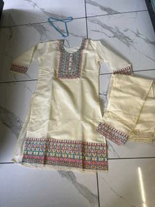 Elegant Embroidered 3 Piece  Kurta Set