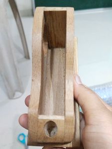 Wooden Pen Paper Stand With Watch