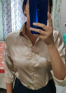 Champagne Satin Shirt