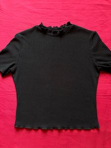Shein Black Ribbed Top