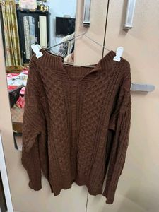 Chic Brown Knit Sweater