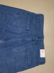 Blue Denim Straight Leg Jeans