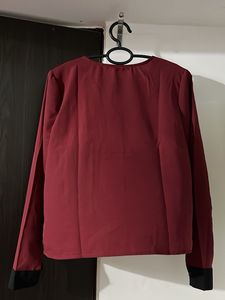 Women Red Formal Full Sleeve Top