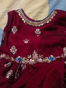 Elegant Maroon Baby Dress