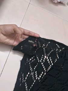Elegant Black Crochet Maxi Dress
