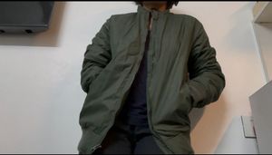 Unisex Olive Green Bomber Jacket