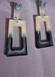 Statement Rectangle Earrings | Handmade Resin stud