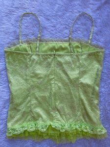 Green Lace Detailed Top