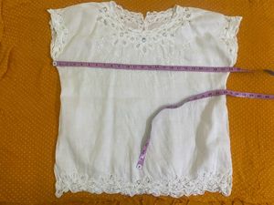 White Lace Detail Top Free size