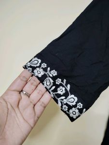Black Embroidered Kurti Dress