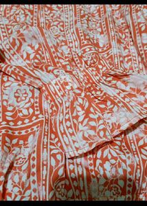 Orange Floral Long Sleeve Top