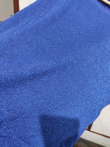 Blue Glittery Top For Party Wear