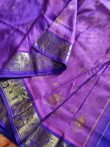 Elegant Purple &amp; Gold Saree