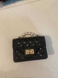 Quilted Mini Bag combo of two pink and black