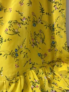Yellow Floral Schiffon Dress