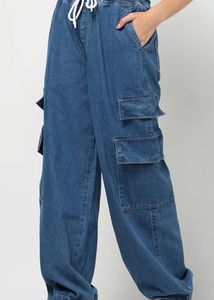 Baggy Denim Cargo Pants