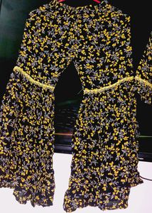 Yello Black Frock Pyjama