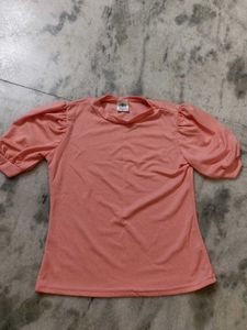 Peach Puff Sleeve Tee