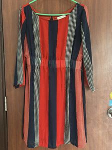 Retro Style Striped Mini Dress