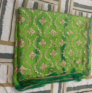 Green Embroidered Duppta (Punjabi Tiledar Embroid)