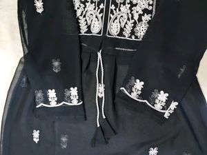 Black Chickenkari Kurti