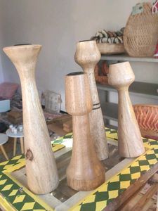 Wooden Candlestick Holders
