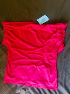 Trendy Pink Off-Shoulder Top