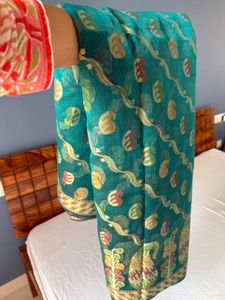 🎄🍀Kota Peacock Green Saree
