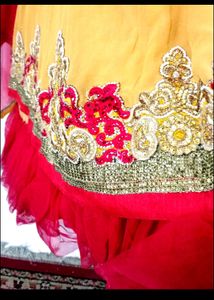 Yellow Red Bridal Dress♥️ 💛